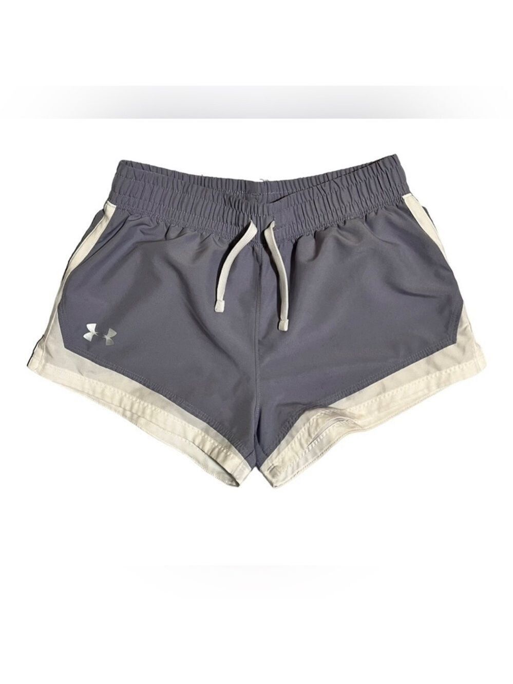 Under Armour Girls Running Shorts Purple Grey Size Youth Large